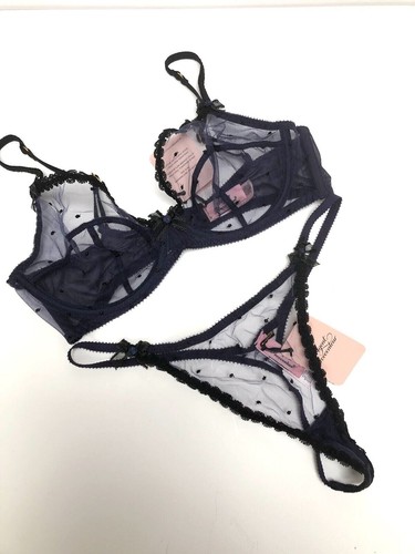 AGENT PROVOCATEUR POPPIE BRA AND THONG SET SIZE 36C / LARGE / AP4 / 12-14 BNWT - Picture 4 of 7