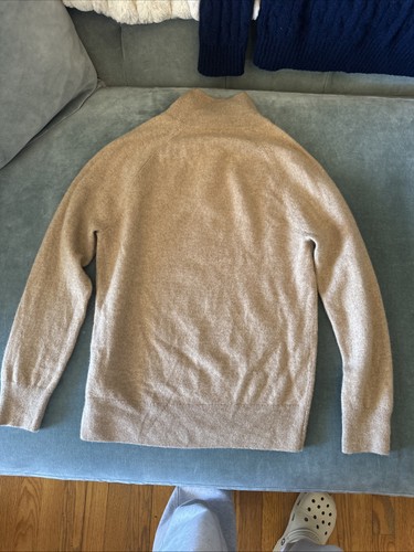 J Crew 100% Cashmere Sweater Kids XL Boy Girl Tan Cable Crew Lot 12-14 Crewcuts - Picture 15 of 15