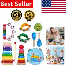 Vibrant Toddler Musical Instruments Set with Carrying Bag - Xmas Gift Idea