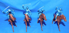 Marx Civil War mounted Union cavalry X4 with horses, METALLIC BLUEreissue, 54mm