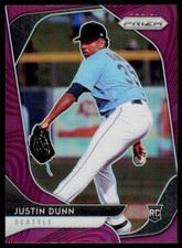 2020 Panini Prizm Justin Dunn 44 Purple Prizm RC Seattle Mariners