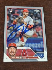 2023 Topps Chrome ZACK WEISS Angels In-Person Signed AUTO Autographed