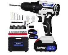 Cordless Combi Drill Driver Electric Power Screwdriver With Bits Set 21V Battery