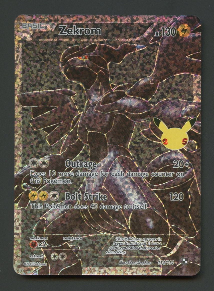 Zekrom 114/114 Celebrations NM Full Art Rare Pokemon Card