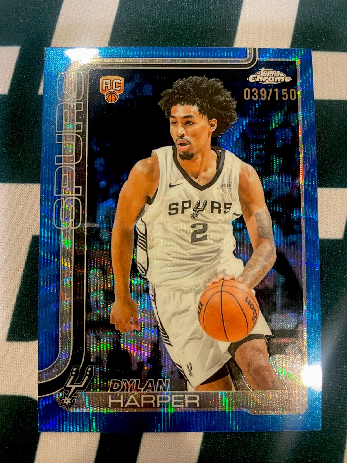 DYLAN HARPER 2025-26 Topps Chrome RC Blue Wave Refractor /150  #252 Spurs ⭐️