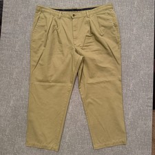 Vintage Levis Dockers Mens 46x32 Khaki Chinos Pleated Classic Fit Made in USA