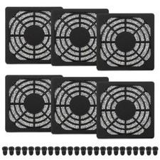 6 Pcs 60mm Fan Filter Grill Plastic Ventilation Grill Cover with Screws, Black
