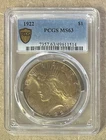 1922 US Peace Dollar $1 - PCGS MS63  A2