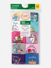 Wonder Nation Girls Briefs 10 Pack Size 10 Cotton Underwear Multicolor NWT