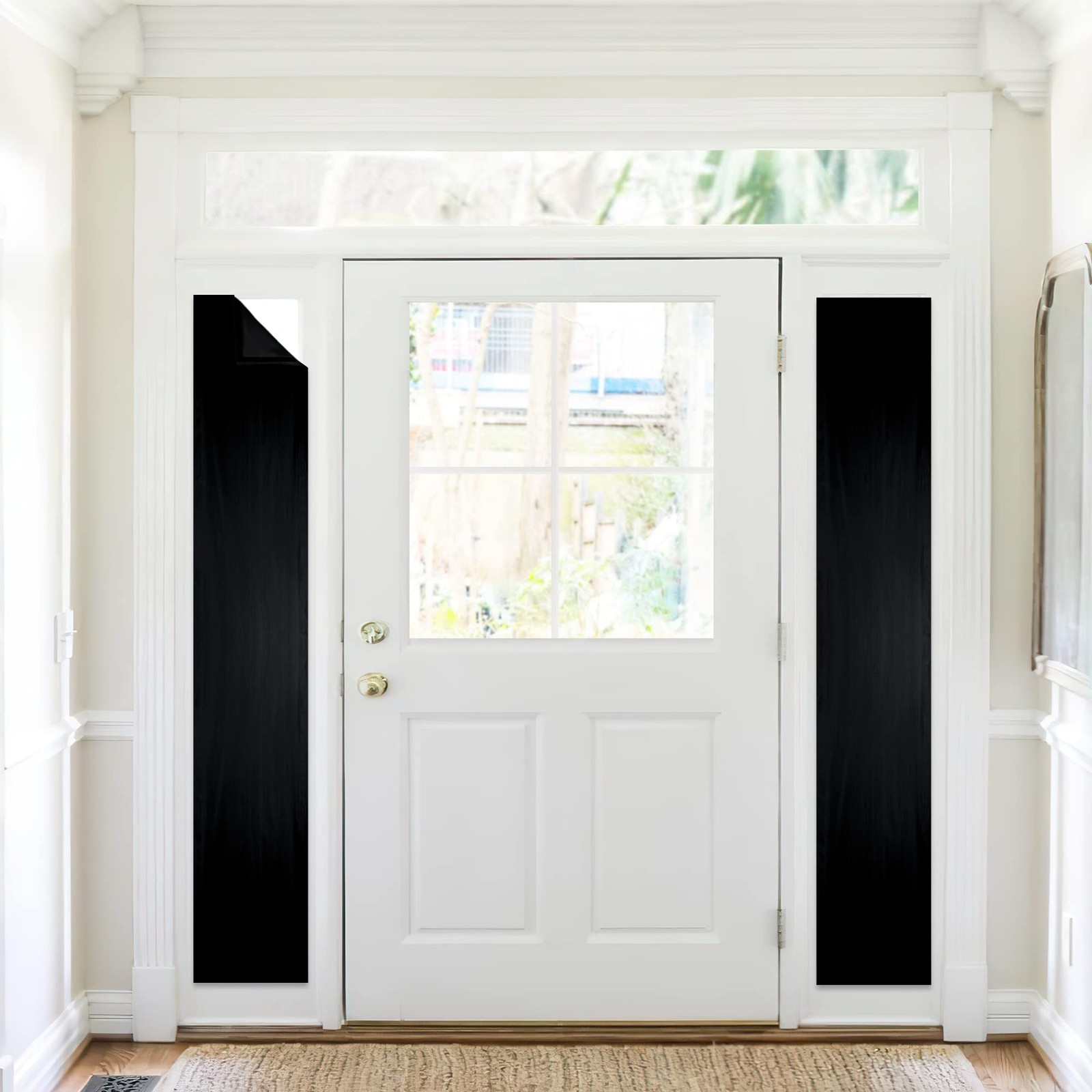 Stangh 2-Panel Blackout Door Curtains Sticky Portable Privacy Sidelight Cover