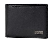 Kenneth Cole REACTION Men's Leather Bifold Wallet, Black, One Size, G3 D231T