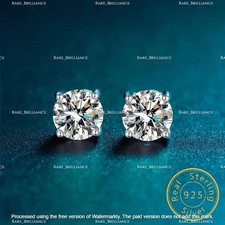 2.10Ct Round Cut Diamond Solitaire Stud Earrings Solid 14K White Gold Finish 6M