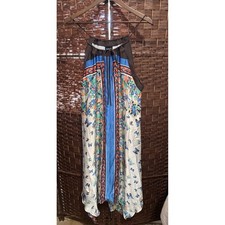Boho Floral Print Sleeveless Midi Dress Festival Beach satin Vacation