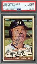 Rusty Staub PSA DNA  Vintage Signed 1976 Topps Traded Autograph