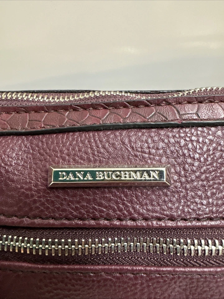 Сумка через плечо DANA BUCHMAN шоколадная шагреневая искусственная кожа частичный ремешок на цепочке - Изображение 4 из 4