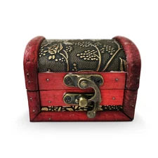 Small Treasure Chest Box - 3.15" X 2.36" X 2.36" Mini Treasure Chest with Vintag