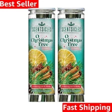 O Christmas Tree Scented Christmas Ornaments with Hooks - 2 Bottles 12 Sticks...