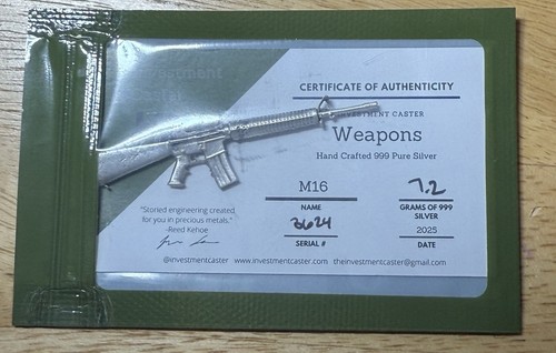 3 Investment Caster Silver 2 - M16, 1 - G36 - Hand Poured - .999 Silver Grams - Picture 6 of 7