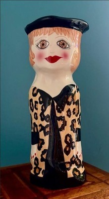 Bella Casa FRANCIS Vase 10'' Susan Paley Ganz Hand Painted Ceramic Woman Figurine