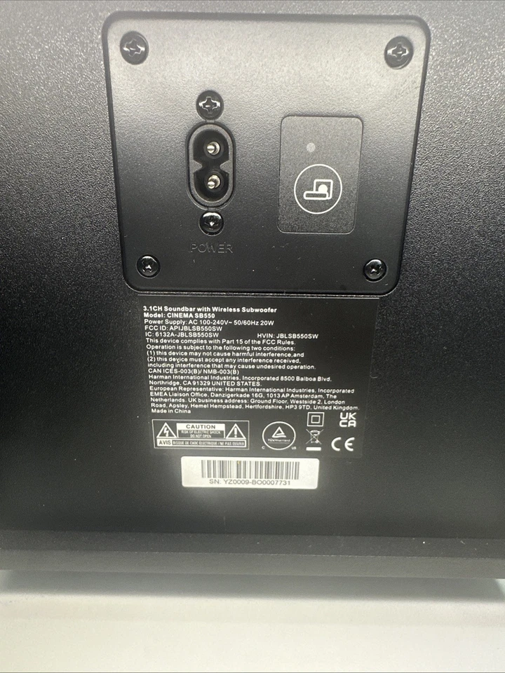 JBL CINEMA SB550 - SUBWOOFER inalámbrico de 3,1 canales y control remoto solamente - usado 1 semana Foto 3 de 4
