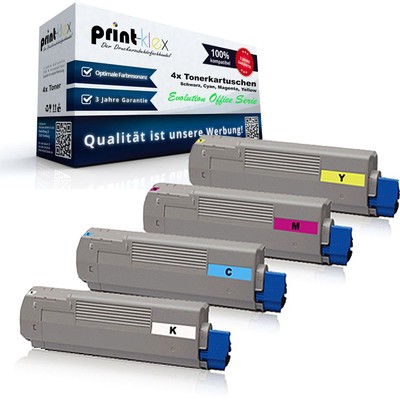 4x Rebuilt XL Tonerkartuschen für OKI C-612 Series Farb Toner