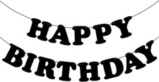 Happy Birthday Banner Birthday Party Decorations Birthday Sign Backdrop Black
