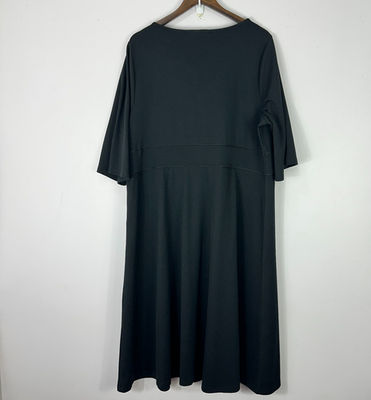 Lands End Dress 20W Black V Neck A Line Midi Plus Fit Flare Minimalist Capsule | eBay Lands End Dress 20W Black V Neck A Line Midi Plus Fit Flare Minimalist Capsule | eBay