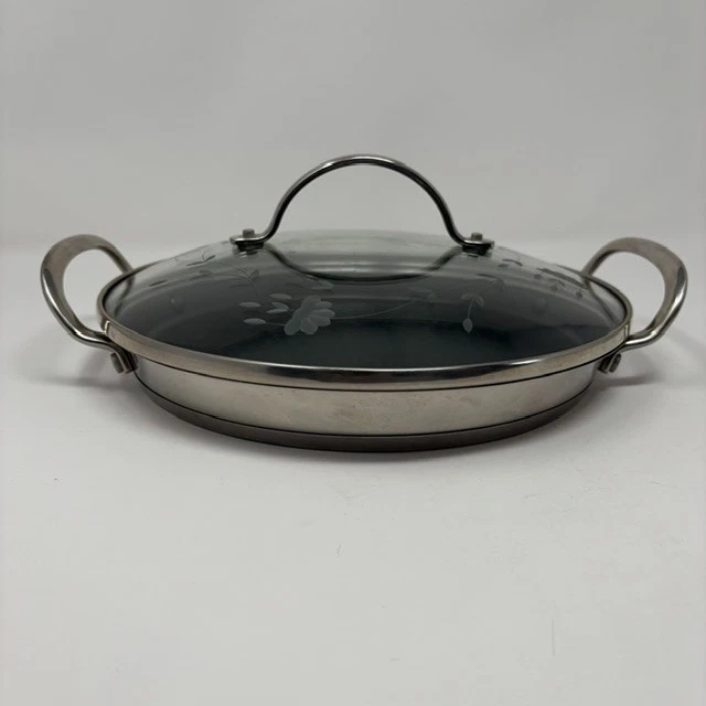 Princess House 6361 Stainless Steel Nonstick 9" Mini Griddle Glass Lid No Box
Opens in a new window