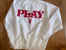 Playboy Pacsun Crewneck Sweatshirt PLEASURE SEEKER PLAY OFF WHTE MEDIUM