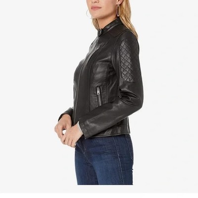 $180 NWT LEVI'S XL Jacket Moto Racer Zip Front Black Faux Leather