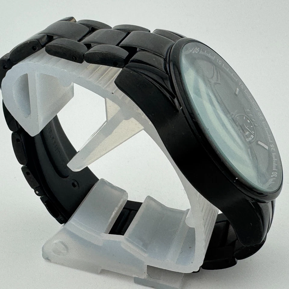 August Steiner Quartz Watch Men 30m Black Analog Chronograph New Battery 7.25" - Image 3 of 4