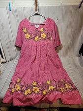 Vintage Anthony Richards Pink Hawaiin Muumuu Nightgown House Dress Size XLg