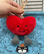 Jellycat Amuseables Red Heart Plush Keychain   Cute Love Bag Charm Gift NWT