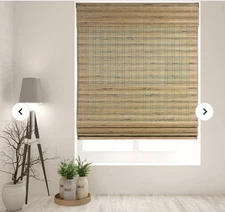 2- ARLO Bamboo Roman Shades- Cordless 27”x60” Tuscan 04CBJ270600 Brand New!!