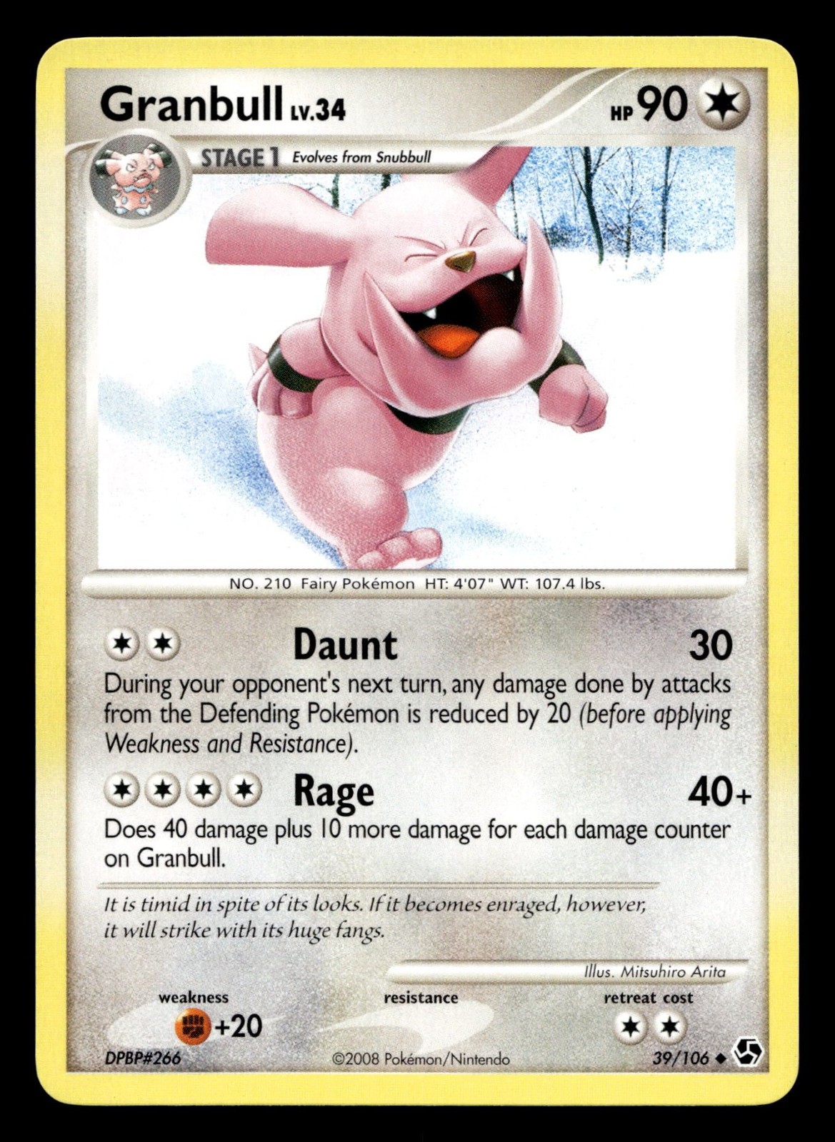 Granbull 39/106 Uncommon Great Encounters Pokemon LP