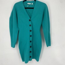 A.L.C. Nate Button Front Sweater Dress Teal Size Xs Women’s Designer