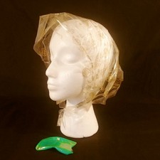 Rain Bonnet Womens Plastic Floral Compact Size Tie On Vintage