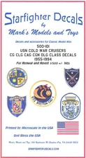Starfighter Decals 1/500 U.S. NAVY COLD WAR CRUISERS 1955-1994