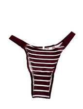 Victoria's Secret PINK Ribbed Cotton Brazilian Panty Ruby Stripe