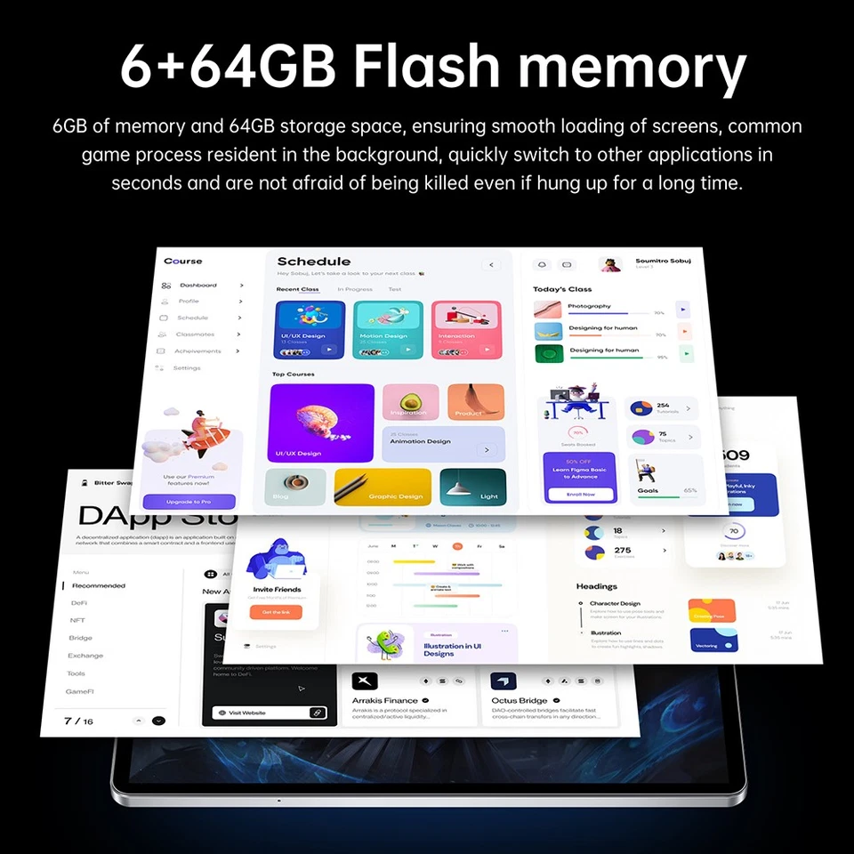 2025 NEW Pad Pro Tab 11 inch Andoird 13 Tablet 5G 6GB+64GB Dual SIM 5500mAh WIFI - Image 3 of 4