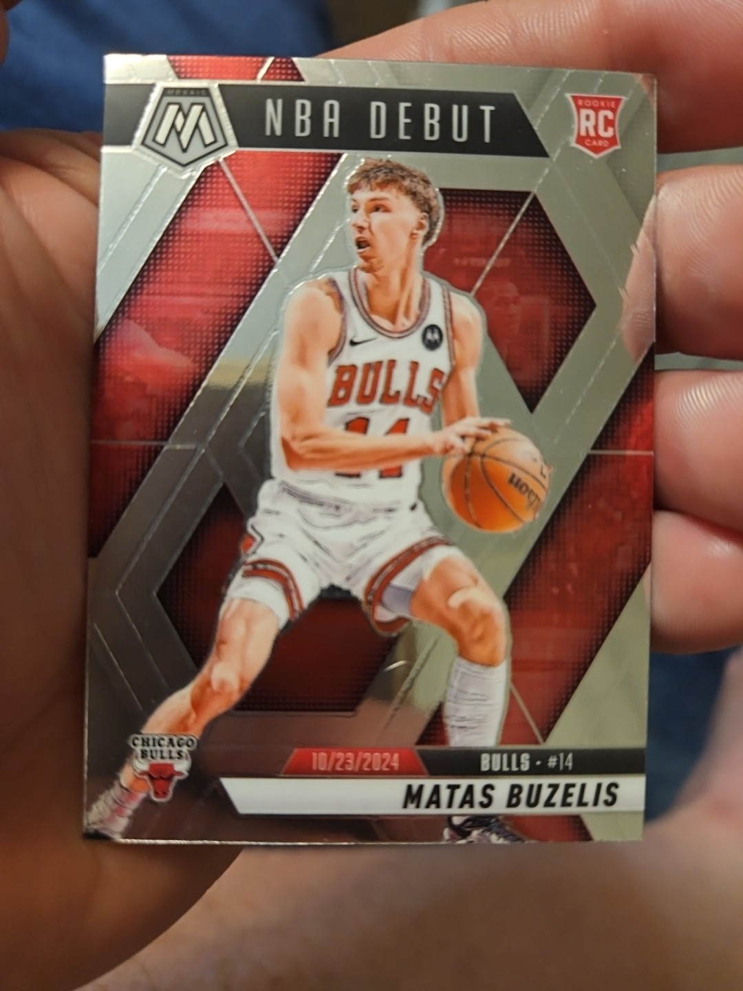 Matas Buzelis Rookie Card NBA Debut 2024-25 Panini Mosaic #257