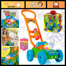 Extreme Bubble Lawn Mower for Toddlers 1-3, Spill-Proof Kids Bubble Machine with