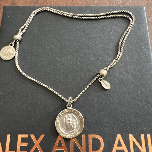 Alex und Ani Sterlingsilber Schutzengel Zugkette Armband - Bild 1 von 10