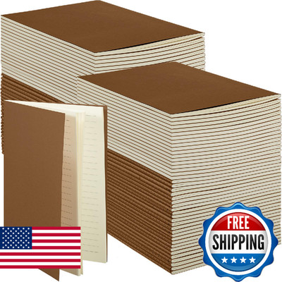 Sepamoon 150 Pack Kraft Notebook Journals 5.82 x 4.13 Inch A6 Softcover Bulk Not