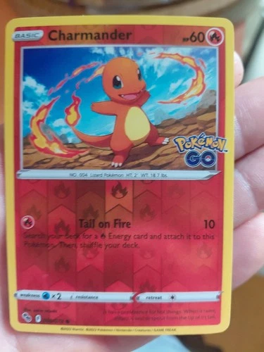 Pokémon TCG Charmander Common Reverse Holo Card 008/078 Pokemon Go NM Condition