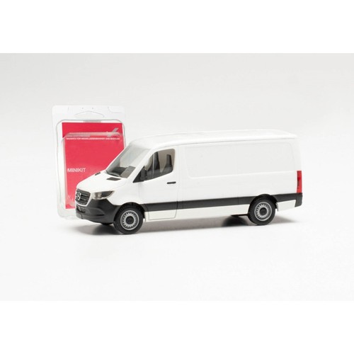 Minikit Mercedes-Benz Sprinter '18 Box à toit plat, blanc - HERPA 013871 - HO 1/ | Zustand: Neuf