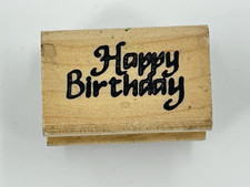 TOUCHE Happy Birthday Wood Mount Rubber Stamp