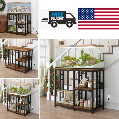 Multifunctional Aquarium Stand for 40 to 50 Gallon Tanks with Adjustable Design