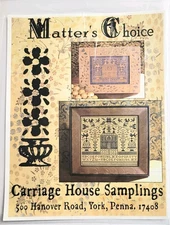 CARRIAGE HOUSE SAMPLINGS MATTER'S CHOICE SAMPLER COUNTED CROSS STITCH  CHART NEW