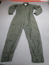Vintage Flyers Coveralls Mens Flight Suit 44R Sage Green Nomex 80s